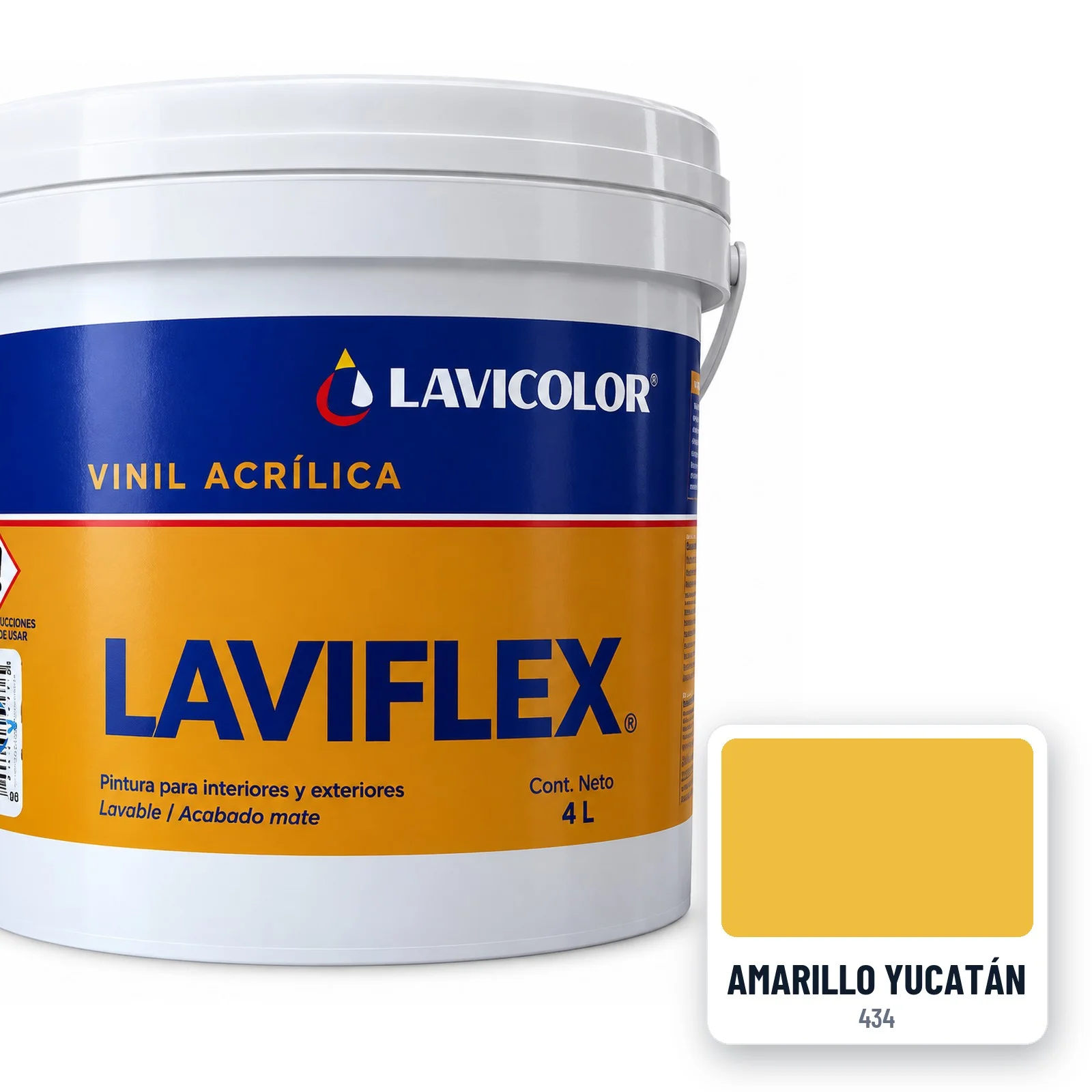 Pintura vinílica Laviflex Amarillo Yucatán 4 L