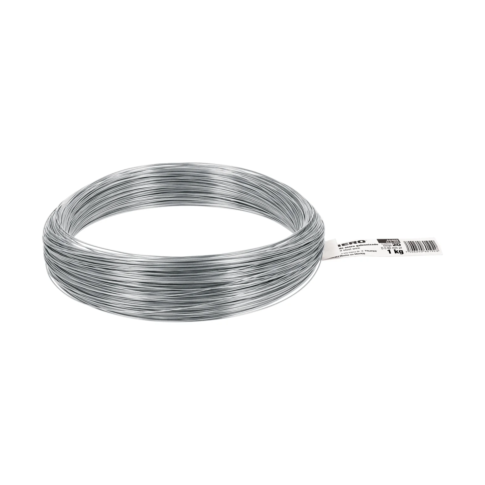 Rollo de 1 kg alambre galvanizado, calibre 20