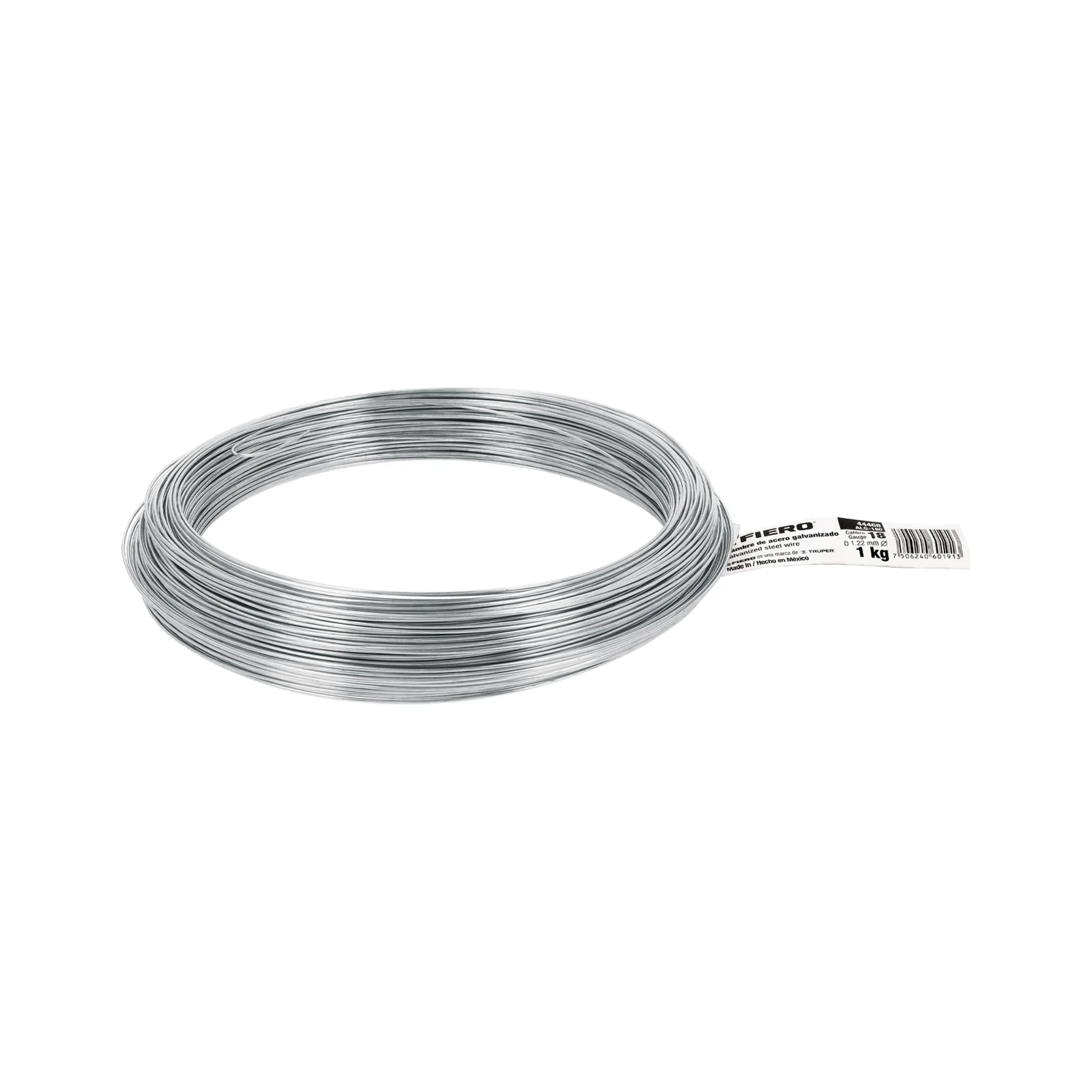 Rollo de 1 kg alambre galvanizado, calibre 18