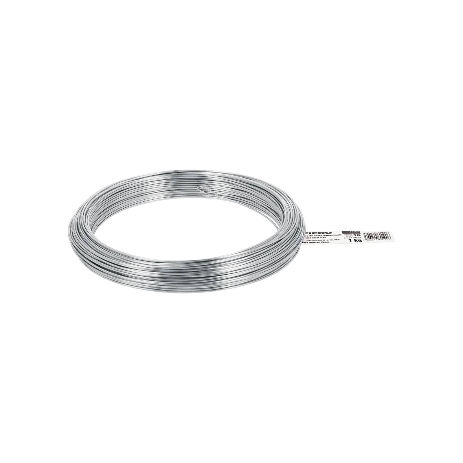 Rollo de 1 kg alambre galvanizado, calibre 16