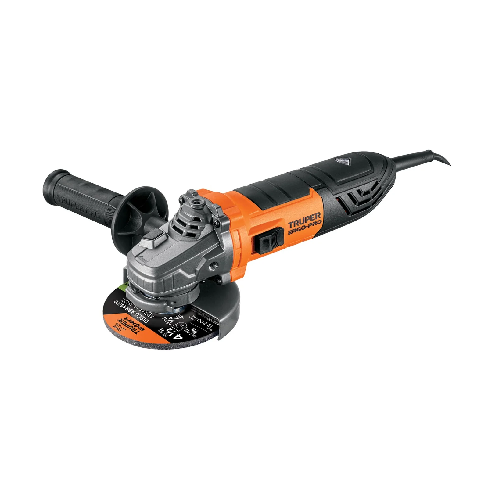 Esmeriladora angular 4-1/2", 950W, TRUPER ERGO PRO
